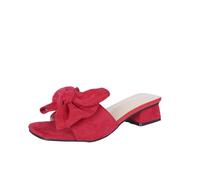 Cocila Pantofole da Donna con Tacco A Piuma Slip-On Punta Estive Fiocco, in Velluto Colorato, E Spillo, Gatto (Red, 35) Tacchi Bassi Scarpe Sexydonna Hot Sandali Ballerine Argento Blu Raso
