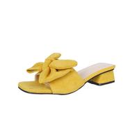Cocila Pantofole da Donna con Tacco A Piuma Slip-On Punta Estive Fiocco, in Velluto Colorato, E Spillo, Gatto (Yellow, 40) Sandali Scarpe Removibile Trasparenti Slingback Tacchi Dorati Eleganti