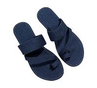 Cocila Pantofole Da Spiaggia Donna Sandali Piatti Con Semivuote In Denim Casual Ciabatte Mal Di Schiena Infradito Eleganti Casa Scarpe Comode Alluce Valgo Bianche Sposa Sughero 38 Estive