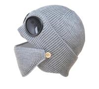 Cocila Pilot Ear cap Thickened Warm Woolen Hat Women's Korean Knitted with Cappello Festa (Grey One Size) Cappello Invernale Bambini Zuccotto Uomo Invernale con Visiera Donna Tesa Larga Cuffia