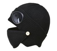 Cocila Pilot Ear cap Thickened Warm Woolen Hat Women's Korean Knitted with Cappello Invernale (Black One Size) Turbante Donna Cotone per Coda di Cavallo Berretto Pescatore Cappelli Lana Uomo