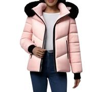 Cocila Piumino da Donna Casual Spesso Caldo in Cotone Europeo E Americano A Vita Media O Lunga Abbigliamento (Pink L) Giubbotto Donna Invernale XS Cappotto Corto Giacca Scacchi Giubbotto
