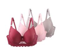 Cocila Reggiseni con Ferretto da Donna Taglie Forti Reggiseno in Pizzo con Spalline Regolabili Biancheria Intima Leggera Traspirante E Confortevole per Tutti I Giorni E Reggiseno Rosso