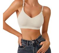 Cocila Reggiseni Sportivi per Donna a Bralette Triangolo Senza Cuciture, Leggermente Foderato, Confortevole, da Donna Reggiseno Post Operatorio Cotone Senza Ferretto Comodo Fascia Bianca Top