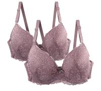 Cocila Reggiseno Allattamento 2 Womens Bra Set Lace Up Comfortable with Adjustable Straps Elegant Underwear for Everyday And Leisure Multicoloured Bras (Pink, 85C) Post Operatorio Cotone