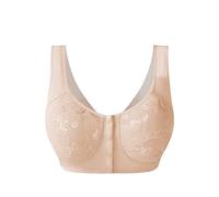 Cocila Reggiseno Canotta Stile Reggiseno con Bottoni Anteriori Arricciati per Grande da Donna Taglie Forti Senza Anello Top Palestra Rosso Cachi S