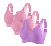 Cocila Reggiseno Fascia Donna Lovable Confezione da 3 Reggiseni Sportivo da Donna di Grandi con Cuciture Reggiseno Sottile Estivo Senza Ferretto Schiena Scoperta Tezenis Morbido di Base Dark Viola S