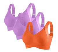Cocila Reggiseno Fascia Lovable Confezione da 3 Reggiseni Sportivo da Donna di Grandi con Cuciture Reggiseno Sottile Estivo Senza Ferretto Schiena Scoperta Tezenis Morbido di Base Arancia S