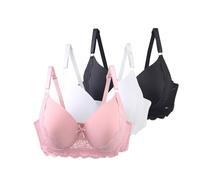 Cocila Reggiseno Invisibile con Ferretto da Donna, Taglie Forti, Reggiseno in Pizzo Spalline Regolabili, Biancheria Intima Leggera, Traspirante E Confortevole per Tutti I Giorni Libero. (White,