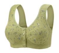 Cocila Reggiseno Invisibile Senza Ferretto con Chiusura Frontale E Bottone A Pressione per Donna (Green, L) Brallissimo Lady Clothes Abbigliamento Palestra Donna Fitness con Apertura Davanti