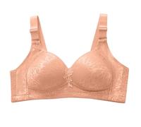 Cocila Reggiseno Push Up A Bottoni con Coppa Sottile Senza Telaio di Grandi Dimensioni, Arricciatura Laterale, Comodo, Traspirante E Regolabile. (Pink, XXXL) Sportivo Sostegno Forte Color Carne