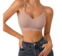 Cocila Reggiseno Push Up A Bralette Triangolo Senza Cuciture Leggermente Foderato Confortevole da Donna (Beige XL) Microfibra Blu Elettrico Sostegno Forte Fascia Bianca Top Elasticizzato Golden