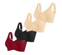 Cocila Reggiseno Push Up per Anziani con Chiusura Frontale Traspirante Anziani Reggiseni Senza Ferretto Donne Anziane 4 Pezzi Sportivo Aperto Davanti Top Donna Cotone Abbigliamento