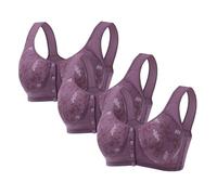 Cocila Reggiseno Push Up Taglie Forti in Pizzo con Fibbia Frontale Sexy da Donna 3 Pezzi Senza Bordi Ferretto Brassiere Cotone A Fascia Imbottitura Top Palestra Fitness Reggiseni Sportivi