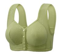 Cocila Reggiseno Senza Ferretto No Underwire Bras Plus Size Front Closure Bralettes Comfort Full Coverage Hide Back (Green, 44) Schiena Invisibile Sport Donna Abbigliamento Palestra Belly Bandit