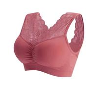 Cocila Reggiseno Senza Ferretto Spalla Large Bralett Sport Privo di Cuciture a Fili Liberi Yoga con Imbottiture Estraibili Ideale Mentre dormi Fai Sport lavori o nel Tuo Tempo Libero Rosa Caldo L