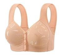 Cocila Reggiseno Sportivo Donna Bras for Older Womens No Underwire Full Coverage Comfort Bra Plus Size Breathable Easy Buckle Corset Bralettes (Beige, XXXXXL) Contenitivo Reggiseni Post