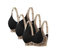 Cocila Reggiseno Sportivo Donna Brassiere Senza Ferretto Taglie Grandi Bralette Senza Cuciture Spalline Regolabili Pushup Comodo Everyday Bra Pack 3 Comfort Totale Nero L