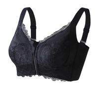 Cocila Reggiseno Sportivo Donna Modellante Senza Ferretto con Cerniera Frontale Morbida e Confortevole per Le Donne Post Operatorio Mastectomia Top Cotone Senza Ferretto Push Up Imbottito