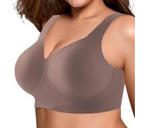 Cocila Reggiseno Trasparente Reggiseno Senza Ferretto, Comodo e Morbido per Donna, Senza Ferretti Schiena Scoperta Tezenis Morbido di Base per Grandi Taglie Forti caffè 3XL