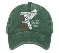Cocila Retro Southeast Strong When You Go Through Deep Waters I Will Be with Isaiah 43:2 Tennessee South North Print Baseball cap Cappello Ragazzo Visiera (Green One Size) Bandana chemioterapia