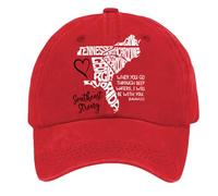 Cocila Retro Southeast Strong When You Go Through Deep Waters I Will Be with Isaiah 43:2 Tennessee South North Print Baseball cap Cappello Ragazzo Visiera (Red One Size) Cuffia di Seta per