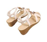 Cocila Sandali Bassi Da Donna Flat Female 2026 New Summer Wild Spiedini Con Perline Anti Frana E Pantofole Punta Sandali Piatti Donna Estivi Comodi Scarpe Leopardate Dorati Sandalo Pelle