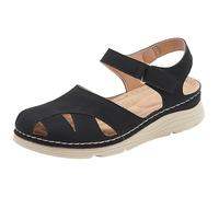 Cocila Sandali Chiusi Donna Con Punta Scarpe Estive Zeppe Spiaggia Da Comodi E Traspiranti Sandali Da Donna Ballerine Ginnastica Ortopedici Aperte Dietro Sandalo Elegante Nero Basse Eleganti 35