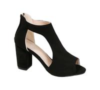 Cocila Sandali Con Tacco Da Donna Punta Aperta Quadrata E Cinturino Alla Caviglia A Spillo Alto Scarpe Spiaggia Articoli In Arrivo Domani (Black, 38) Argento Cerimonia Tacchi Hot Estive Eleganti