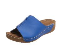 Cocila Sandali Confort Donna Da Comodi Carini Alla Ortopedici Ciabatte Estive Comode E Infilare (Blue 38) zeppa donna estiva Neri Scarpe Basse Flat In Cuoio Eleganti Con Lacci Schiava Alti Pelle