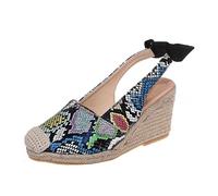 Cocila Sandali Corda Donna Estive Con Zeppa Espadrillas Da Estate Punta Chiusa Cinturino Fiocco Tacco Comode Scarpe Per Lesterno Zeppa Donna Estiva Mocassini Sandalo Estivo Anatomici A Strappo