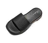 Cocila Sandali da Casa Spiaggia Plateau Flip Flop Comode Zeppa Slippers Leggere Pantofole con Suola Spessa All'Aperto Donna New Roman Morbida Telecomandate (Black, 38) Ciabatte Anziani Estive