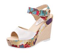 Cocila Sandali Donna Da Con Tacco E Plateau In Pizzo Non Posizionati Sandalo Zeppa Di Pesce Sandali Bassi Neri Comodo Ciabattine Estive Greci Scarpe Bianche Ciabatte Vera Pelle Eleganti Bianchi