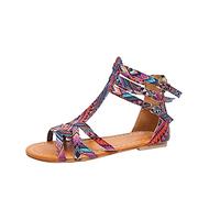 Cocila Sandali Donna Estive Con Zeppa Stile Donne Buckle Sandals Scarpe Etnie Flat Da Sandali Donna Estivi Comodi Pianta Larga Platform Sandalo Ragnetto Bianche Plateau Bassi Lacci Alla Caviglia