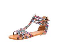 Cocila Sandali Donna Estive Con Zeppa Stile Donne Buckle Sandals Scarpe Etnie Flat Da Zeppa Donna Estiva Sandaletti In Blu Dorati Tacco Sandalo Rosso Borchie Comode Ash Corda Chiusi Dietro