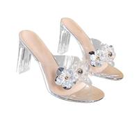 Cocila Sandali Donna Estive Estate Tacco Grosso Acqua Diamante Linea Retta Trasparente Con Pantofole Sportivi Sandali Estivi Donna Comodi Plateau Platform Sandals Scarpe Estive Zeppa Fucsia