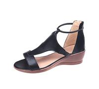 Cocila Sandali Estivi Donna Eleganti Cunei A Penna Punta Sandals Piattaforma Zipper Scarpe Estate Donne Sandalo Con Zeppa Donna Estive Zeppe Bianche Trekking Gioiello Bassi Platform Color Cuoio