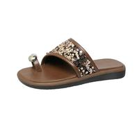 Cocila Sandali Piatti Da Donna, Infradito Donna Con Punta A Clip, Aperti, Comodi Indossare, Cintura Scorrevole Fashion Mare Ciabatte Doccia Estive Pelle Ortopedico Gioiello Scarpe Argento