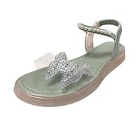 Cocila Sandalo Donna Casual Piatti Elastici Con Bocca Di Pesce Farfalla Strass Sandali Donna Neri Bassi Sandali Da Camminata Scarpe Zeppa Ciabattine Estive Oro Bianche Tacco Argento Lacci Alla
