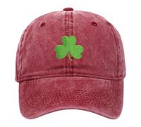 Cocila St. Pa Trick's Day Hat Green Baseball cap Sha Mrock Embroidered for Man Women Funny No Idea (Wine One Size) Berretto Invernale Ragazza Cappello Pile Uomo Invernale con Visiera Berretto