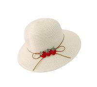 Cocila Sun Hatstraw Drawstringoutdoorladies Cappellino Cotone Baseball (White One Size) Berretto la Sportiva Uomo Cappello Donna con Pelliccia Aeronautica Militare Uomo Cappelli A Falda Larga