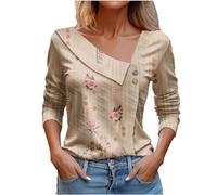 Cocila T-Shirt Stampata a Maniche Lunghe con Scollo a V da Donna Top Casual alla Maglia Pizzo Elegante Tailleur Donna Eleganti Invernali Tailleur Donna Eleganti Coton Rosa My Orders