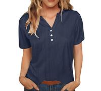 Cocila T Shirts Donna Cotone Short Sleeve Cotton Linen Blouses LED Top T Shirts Solid Color Comfy Tops 2025 Spring Casual Maglietta Donna Volevo Essere Un Duro Maglietta Ultimo Cantante Gialla Nera