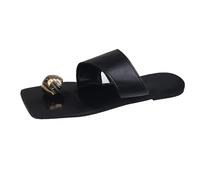 Cocila Top Infradito Comode Resistenti E Leggere Stile Zori Ciabatte Da Spiaggia Estive Donna, Con Fibbia In Metallo Retrò, Sandali Piatti Dorati, Per L'Europa Gli Stati Uniti Gomma 35 Mare