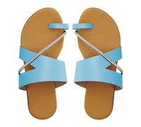 Cocila Top Infradito Da Donna Comode Resistenti E Leggere Pantofole Spiaggia Con Punta A Clip Casual Vuote Scarpe Basse Sandali Bambina 36/37 (Blue, 40)