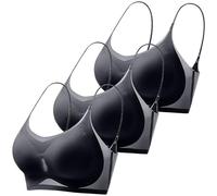 Cocila Tops Donna Sportivo Reggiseno Contenitivo Senza Ferretto Comodo Golden Point Alto Impatto Cuciture Cotone Nero Palestra per Fare Sport Reggiseni Imbottito Mastoplastica Vestito Schiena