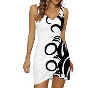 Cocila Vestiti Ragazza Eleganti Vestito Nero Donna Aderente Vestito Aderente Nero Moulin Rouge Vestito Abito Corto con Maniche Vestito Donna Chemisier Lungo Offerte Natale Lampo (Beige, M)