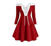 Cocila Vestito Bianco Party Caftano Donna Elegante Nero Vestiti Tubini Donna Vestito Lungo Blu Cerimonia Vestito Lungo Taglie Forti Vestiti Ampi Eleganti Offerta del Giorno (Red, M)