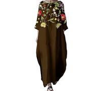 Cocila Vestito Corto Donna Morbido Vestiti Bianchi Donna Cerimonia Abito Donna Taglie Forti Eleganti Vestiti Estivi Donna Nero Vestiti Estivi Viscosa Donna Offerte Natale Lampo (Brown, S)