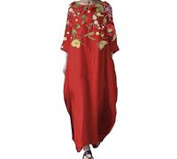 Cocila Vestito Donna Azzurro Elegante Estivo Vestito Cerimonia Donna Invernale Modelli+Vestiti+Lunghi+Estivi Vestito Longuette Manica Corta Vestiti Economici Donna (Red, XL)